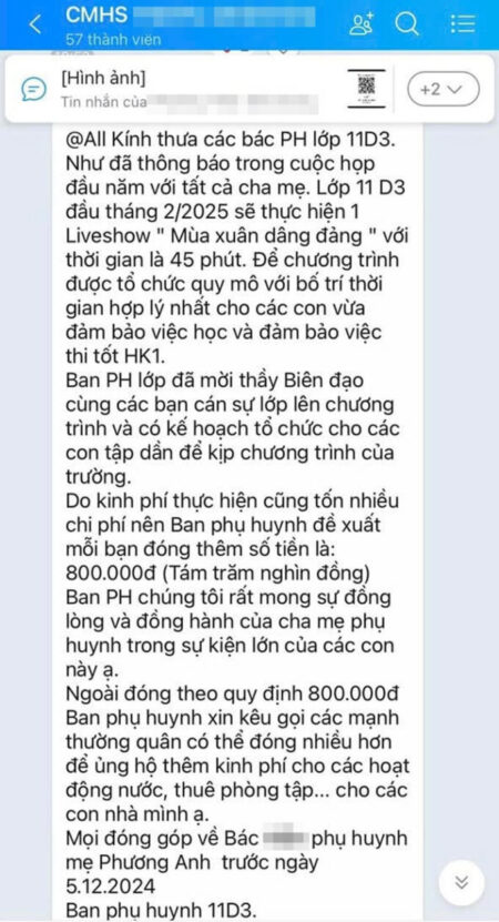 Hà Nội: Phụ huynh đề xuất thu 800 nghìn/học sinh, lớp tốn gần 60 triệu chỉ để tổ chức văn nghệ